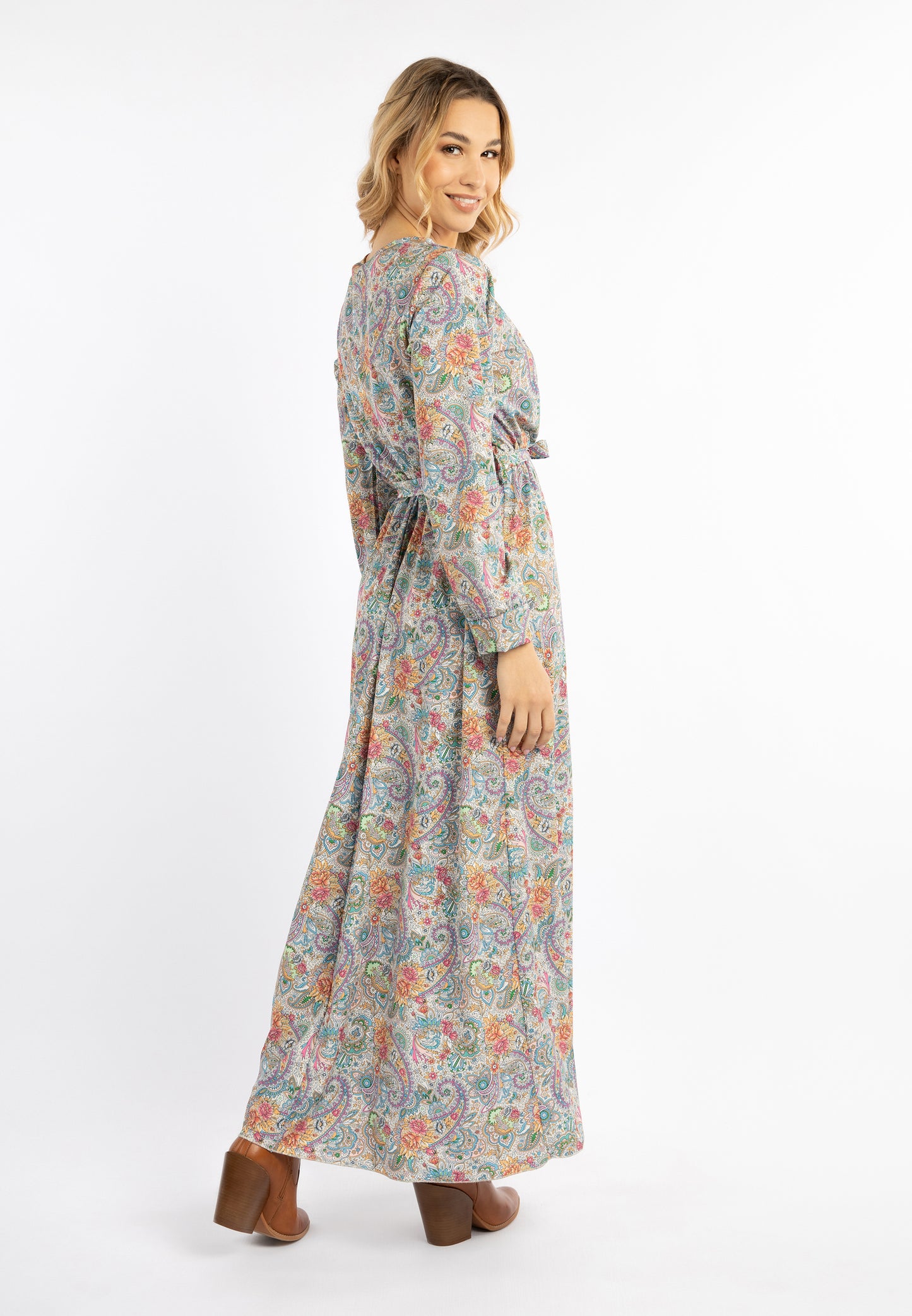 usha FESTIVAL Kobiety's Paisley Print Maxi Sukienka
