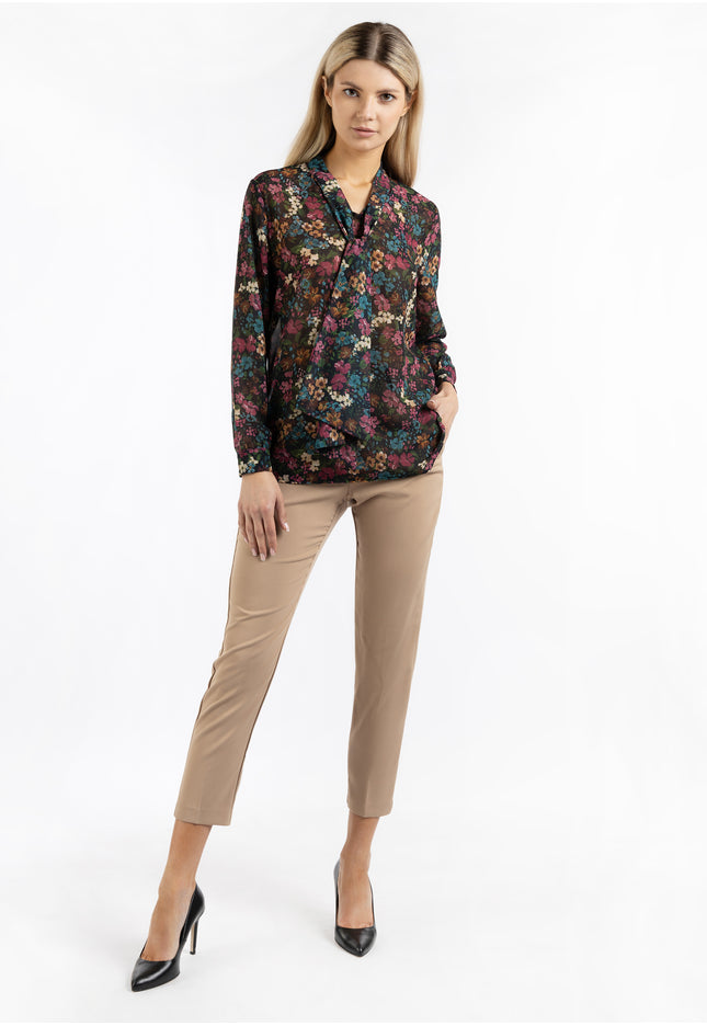 usha Damen Bindekragen Bluse