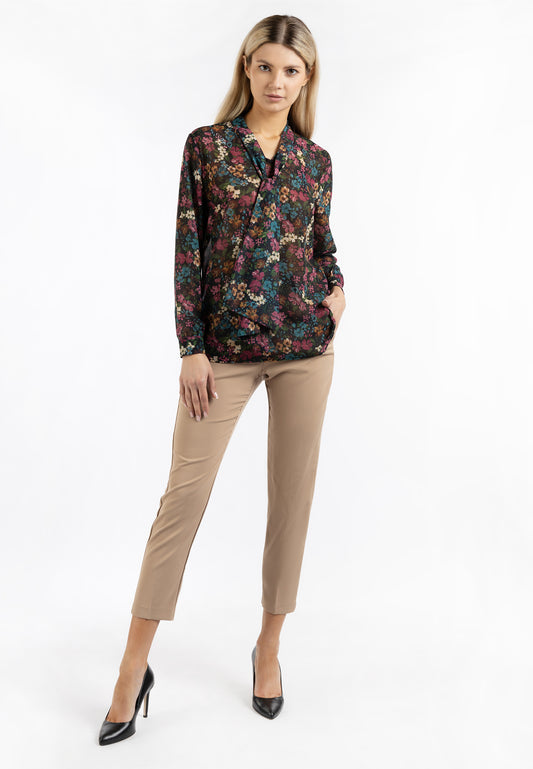 usha Women's Tie Neck Blouse