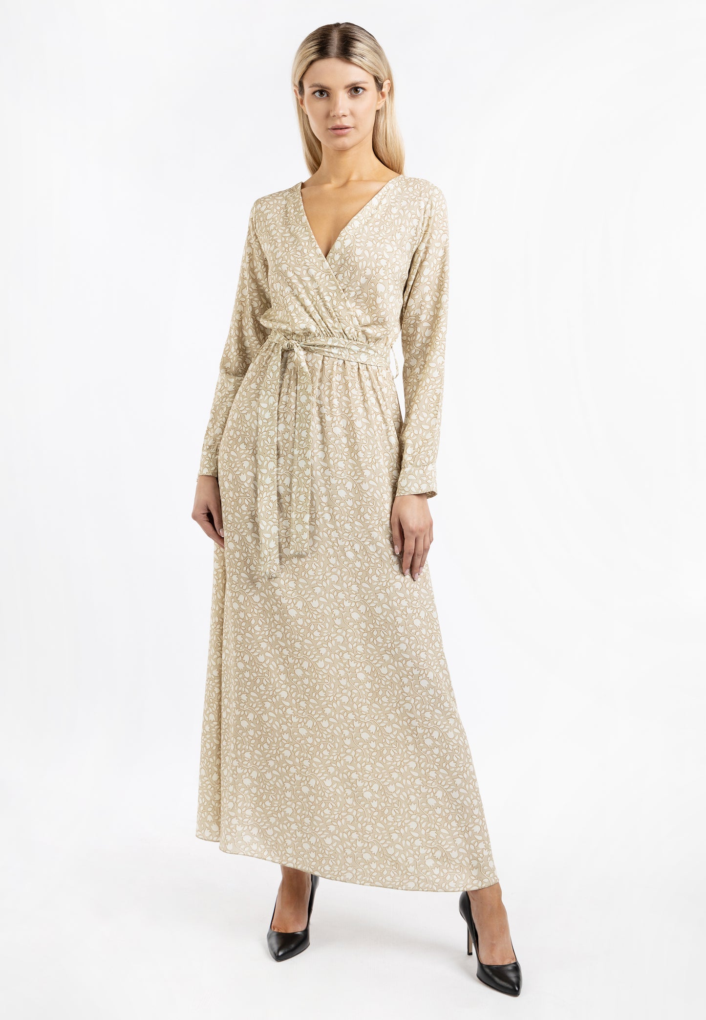 usha Damen Maxi Kleid mit Allover-Print