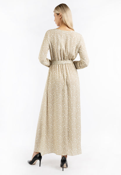 usha Damen Maxi Kleid mit Allover-Print