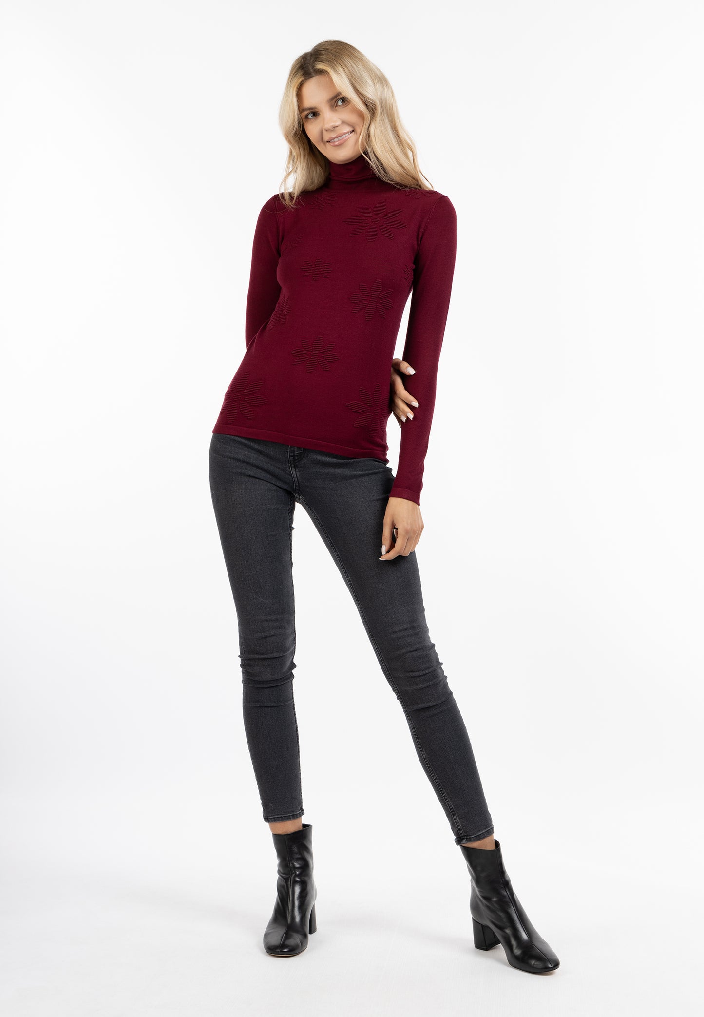 usha Damen Rollkragen Strickpullover