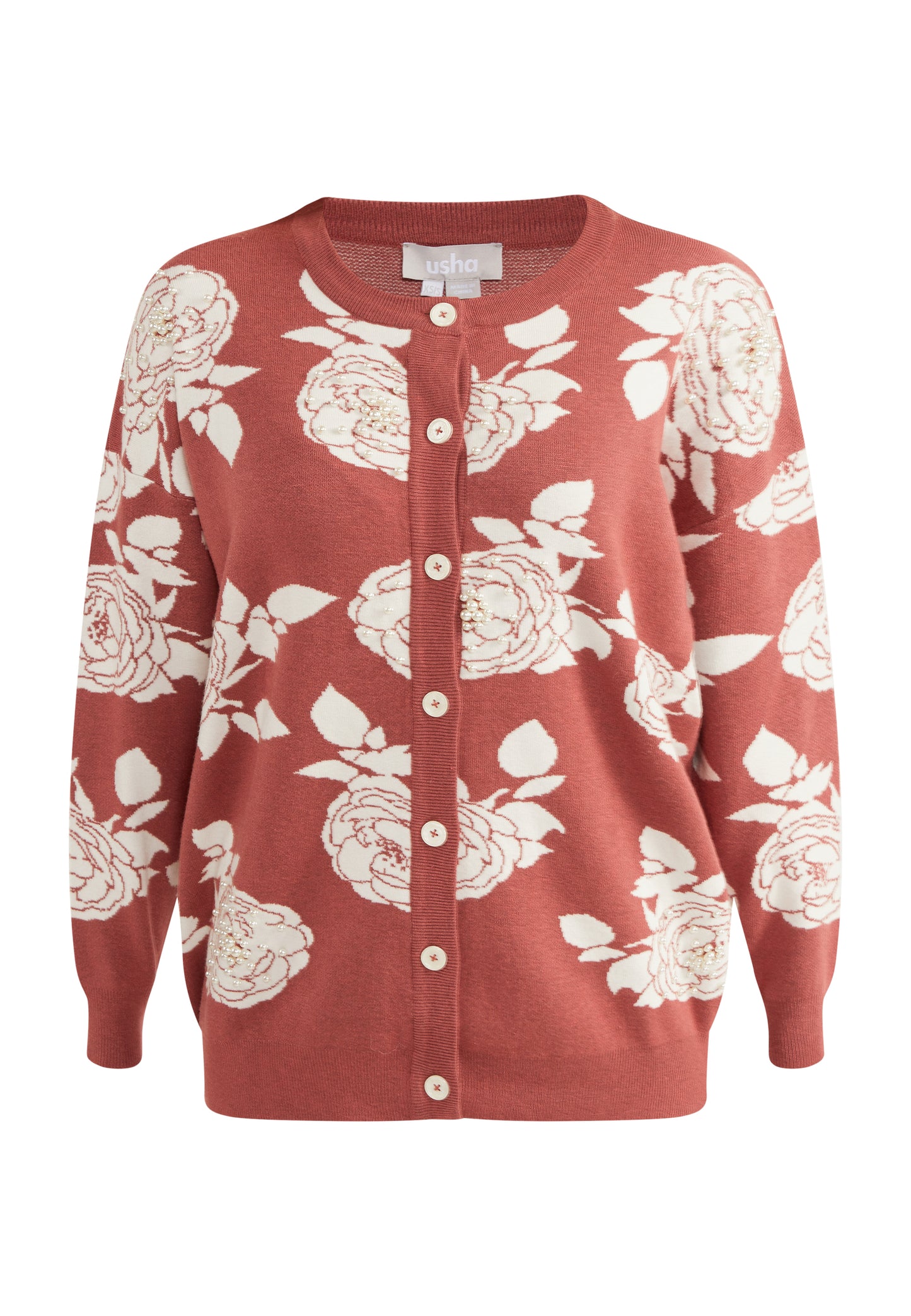 usha Damen Cardigan mit Perlen