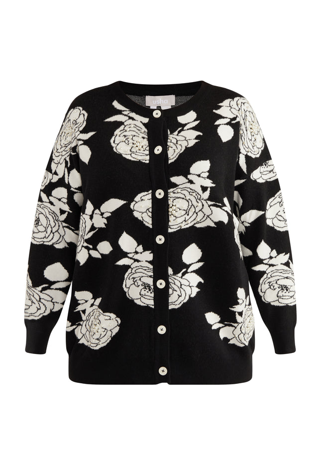 usha Women's Cardigan With Pearl