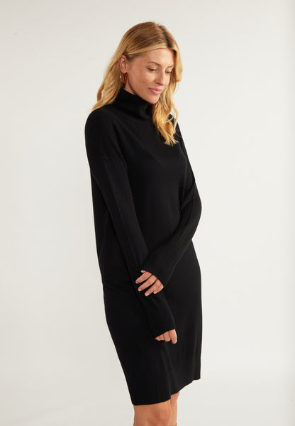 usha WHITE LABEL Women's Knit Long Sleeve Midi Dress