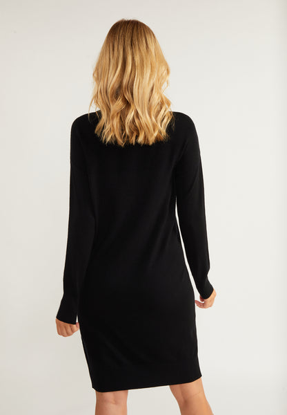 usha WHITE LABEL Women's Knit Long Sleeve Midi Dress