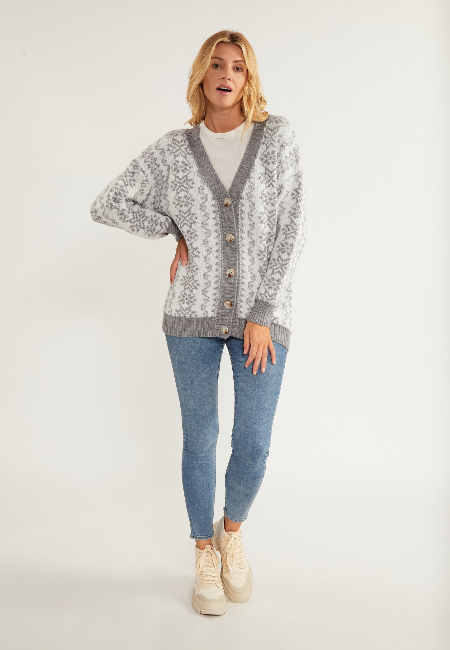 usha BLUE LABEL Women's Oversized Cardigan