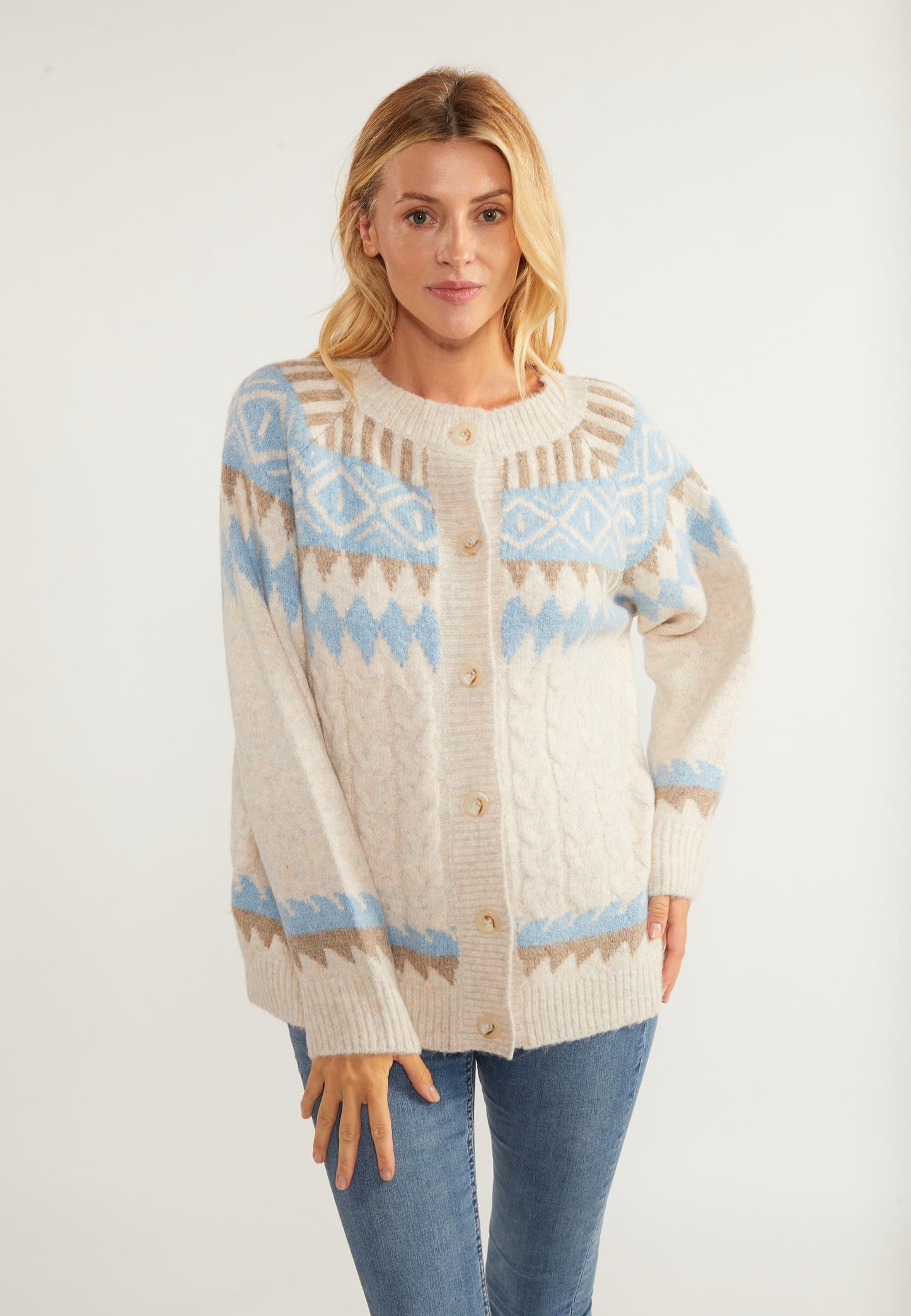usha BLUE LABEL Women's Cardigan With Button