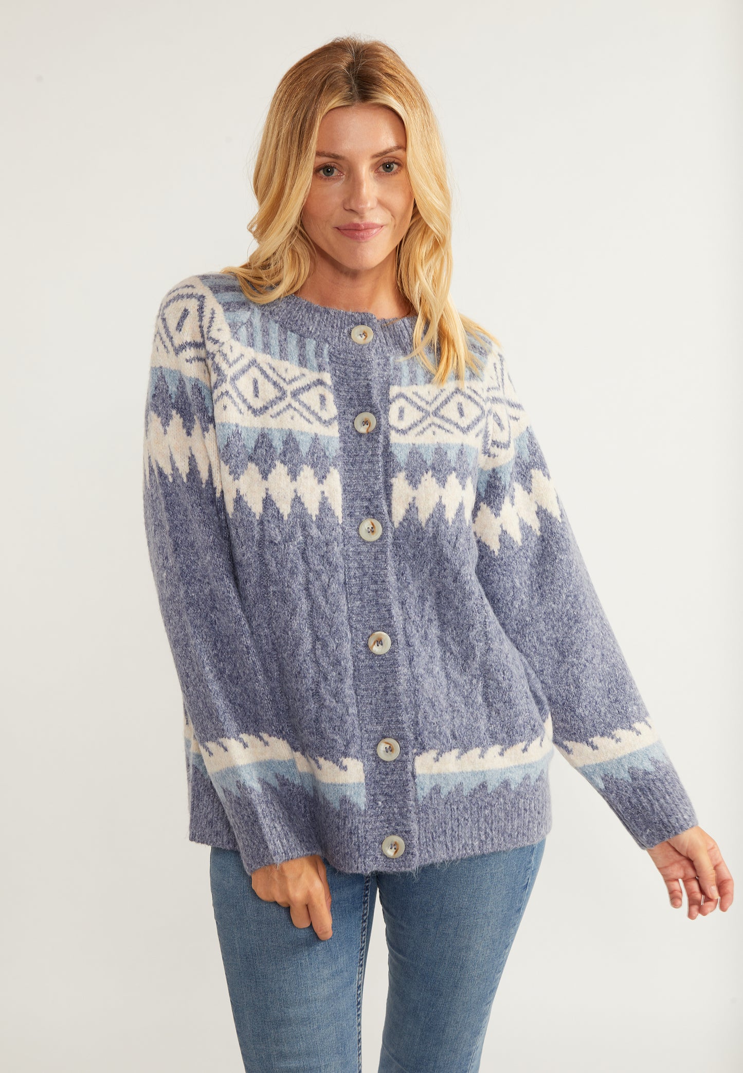 usha BLUE LABEL Women's Cardigan With Button
