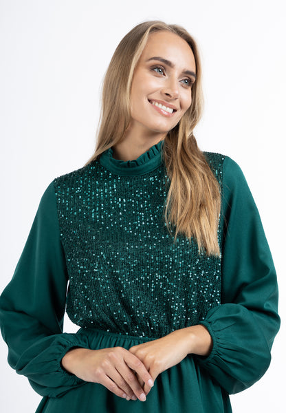 usha Damen Langarm Kleid