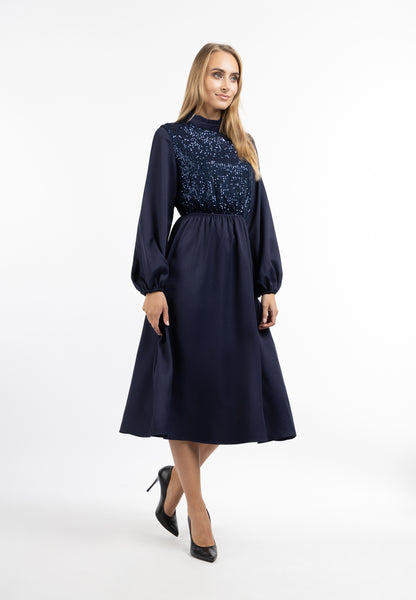 usha Damen Langarm Kleid
