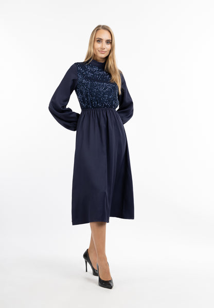 usha Damen Langarm Kleid