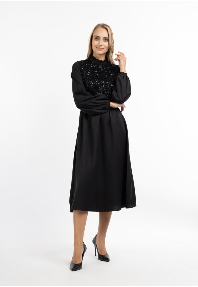 usha Damen Langarm Kleid