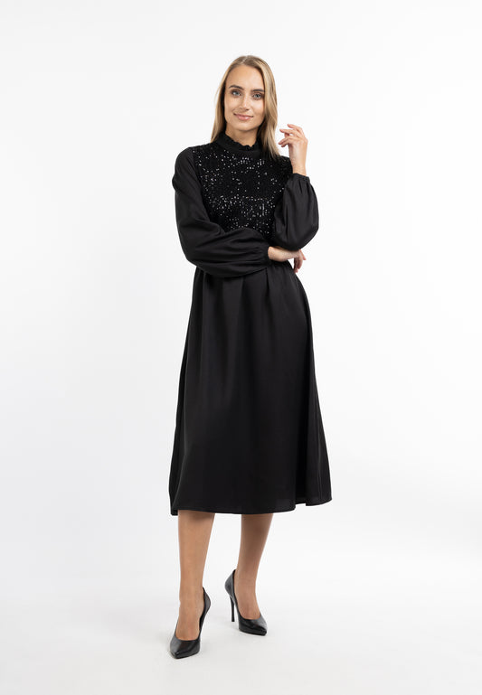 usha Women's Long Sleeve Dress