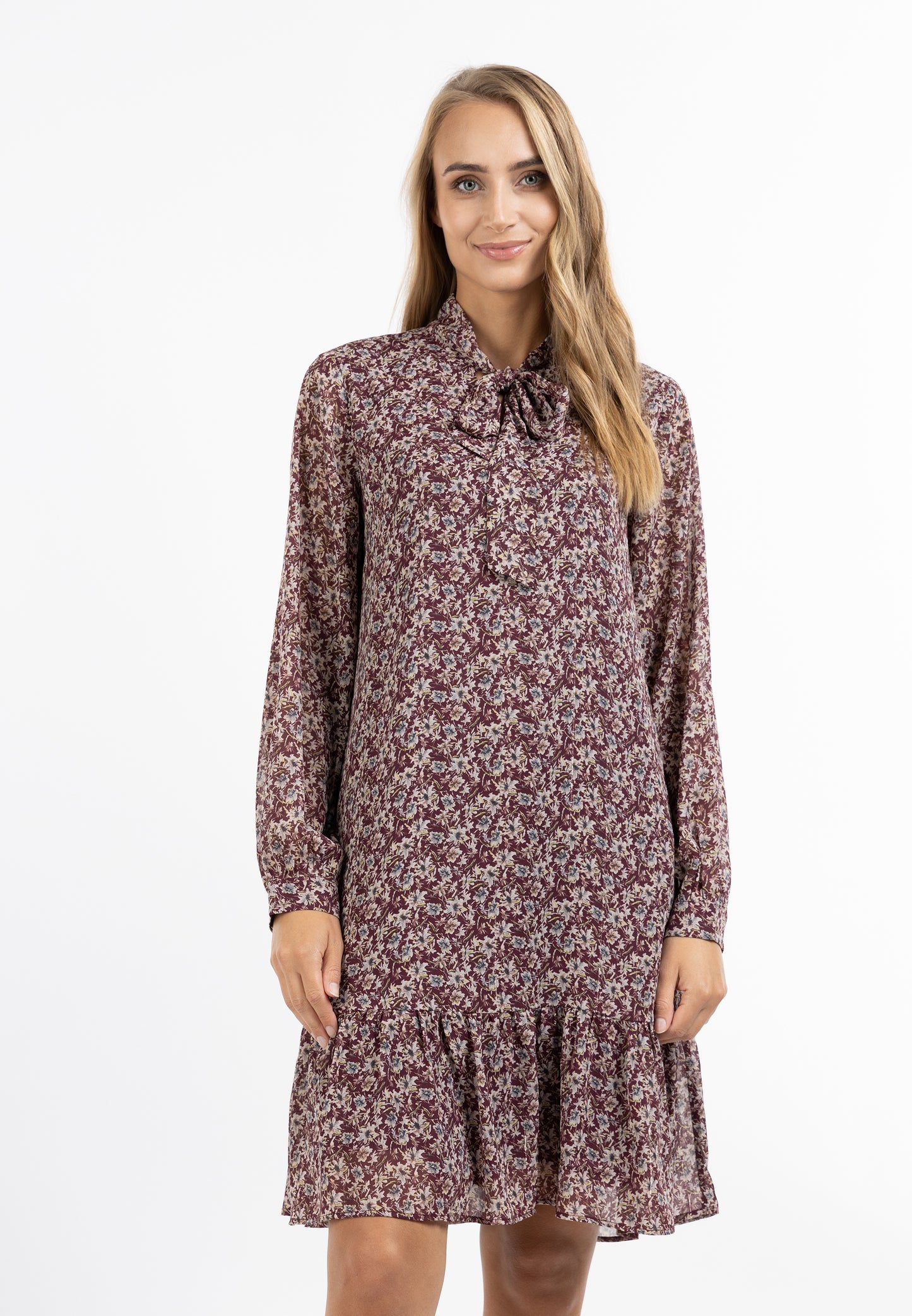 usha Damen Langarm Kleid
