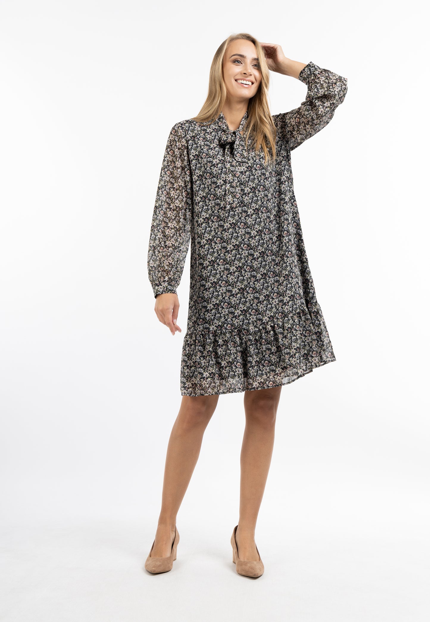 usha Damen Langarm Kleid