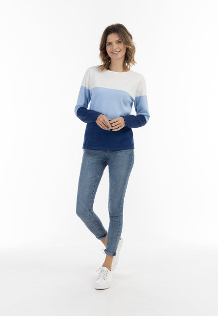 usha BLUE LABEL Women's Fine Knit Sweater With Block Stripe