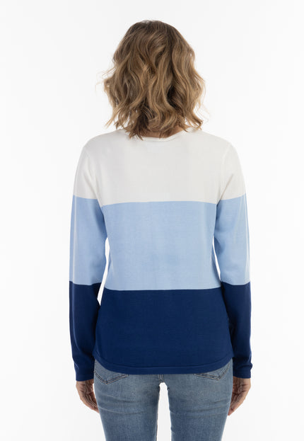 usha BLUE LABEL Women's Fine Knit Sweater With Block Stripe