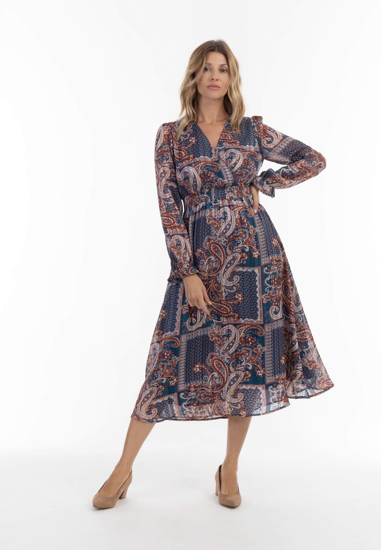 usha Damen Paisley-Print Maxi Kleid