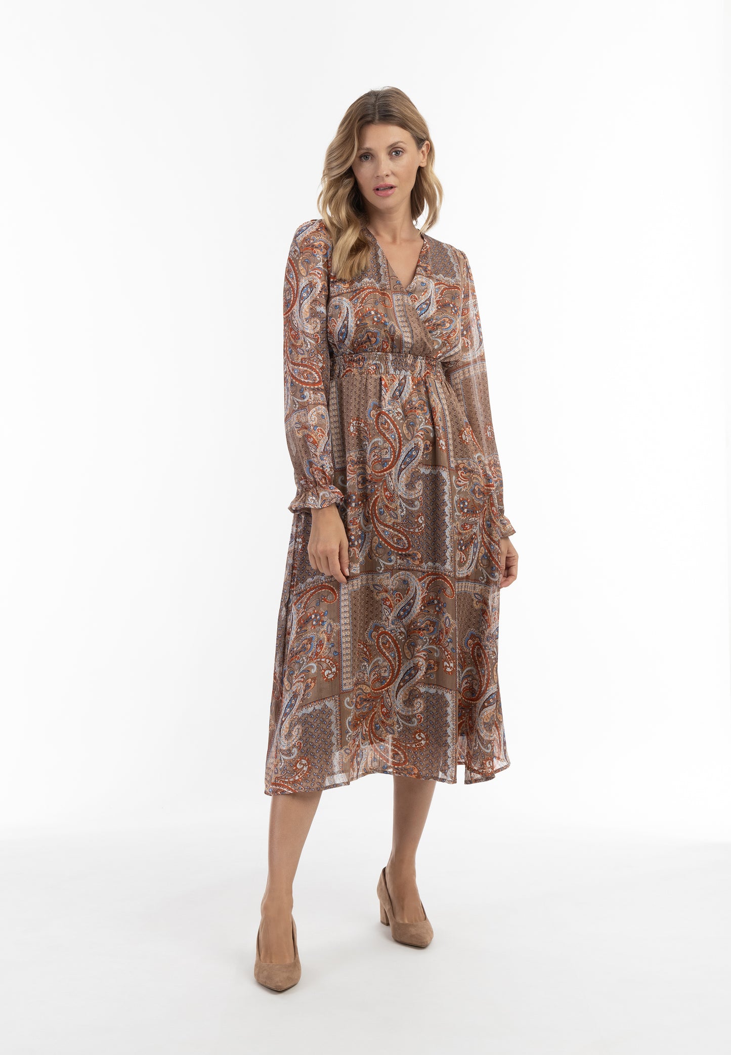 usha Damen Paisley-Print Maxi Kleid