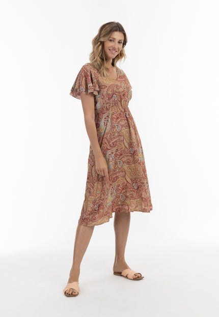 usha FESTIVAL Women's Paisley Print Dress