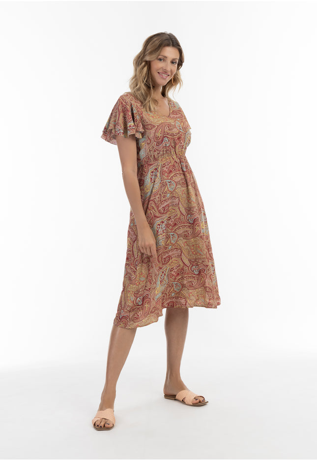usha FESTIVAL Women's Paisley Print Dress