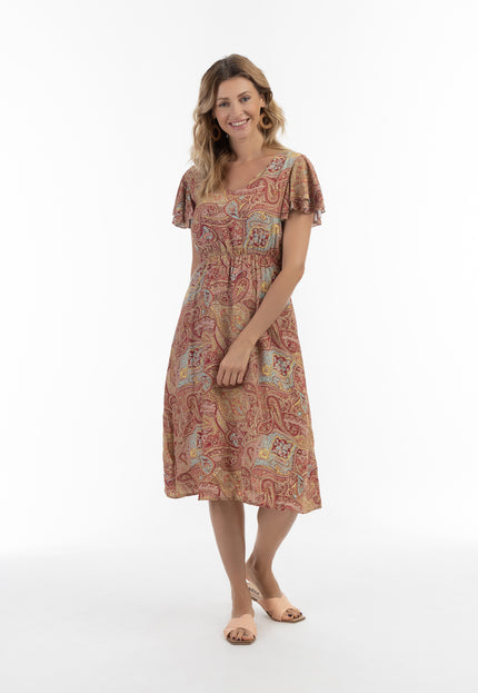 usha FESTIVAL Women's Paisley Print Dress