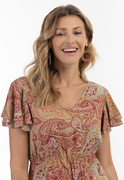 usha FESTIVAL Women's Paisley Print Dress