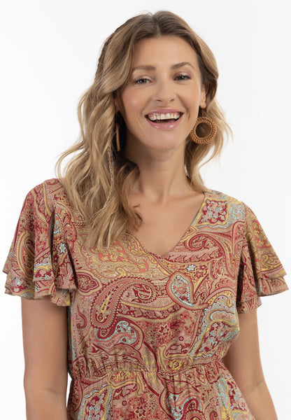 usha FESTIVAL Kobiety's Paisley Print Sukienka