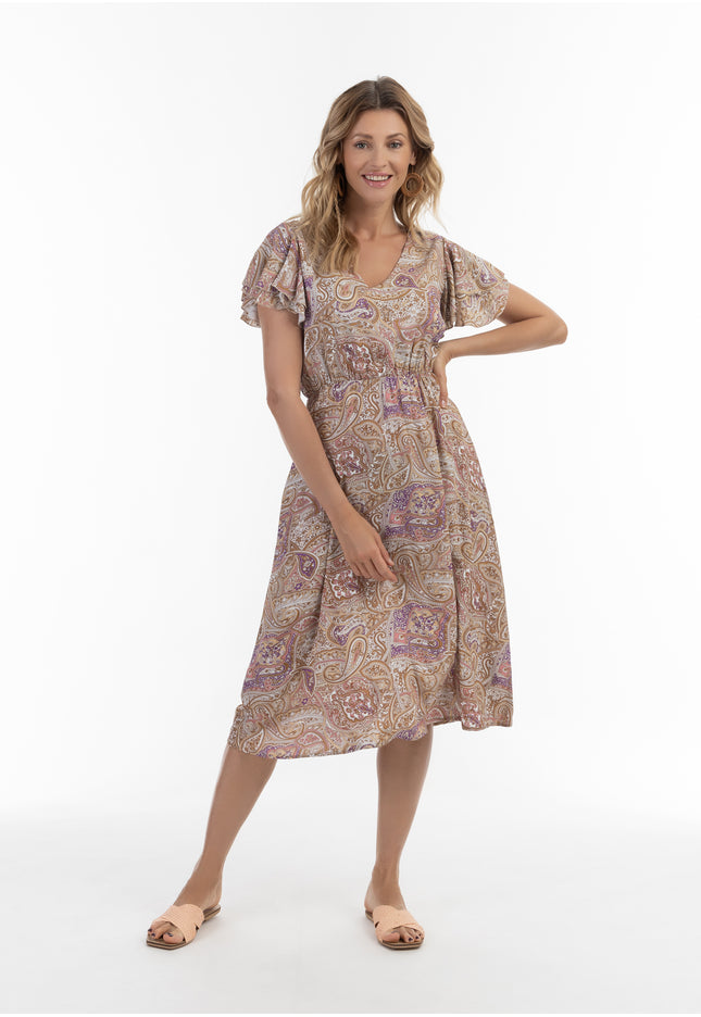 usha FESTIVAL Women's Paisley Print Dress