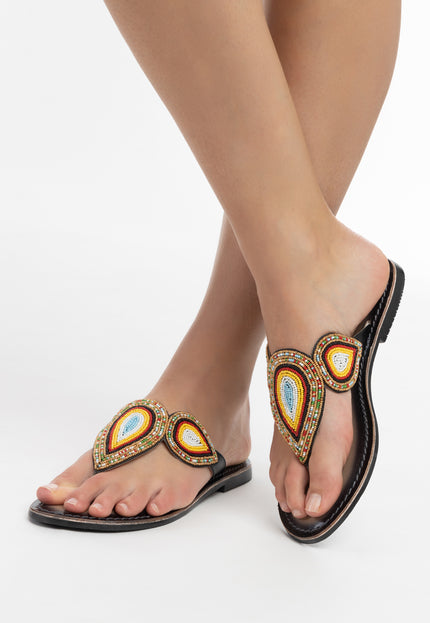 usha FESTIVAL Women's Beaded Sandals