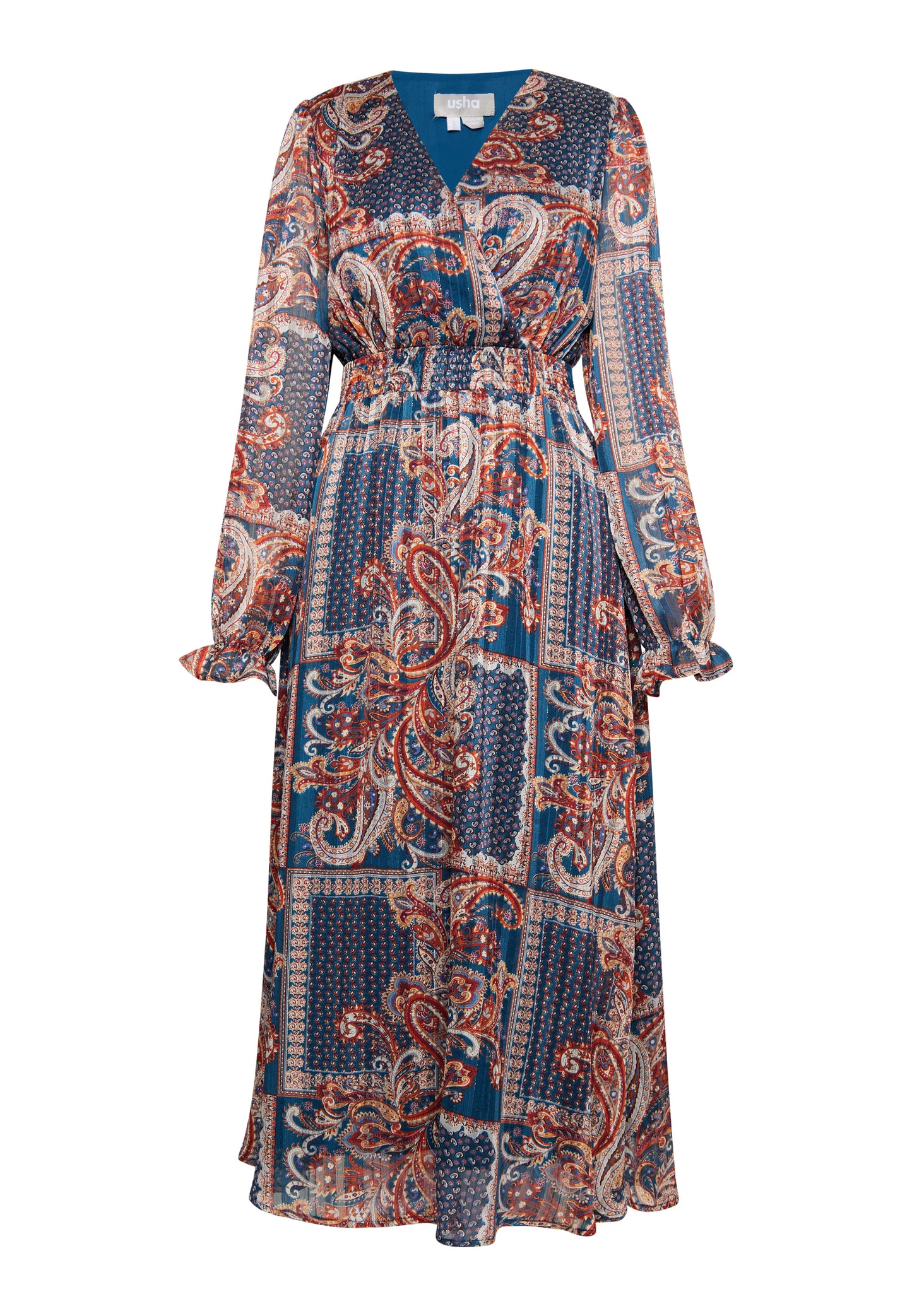 usha Damen Paisley-Print Maxi Kleid