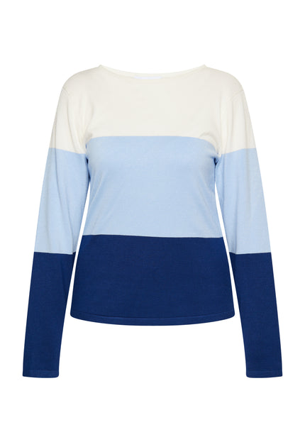 usha BLUE LABEL Women's Fine Knit Sweater With Block Stripe