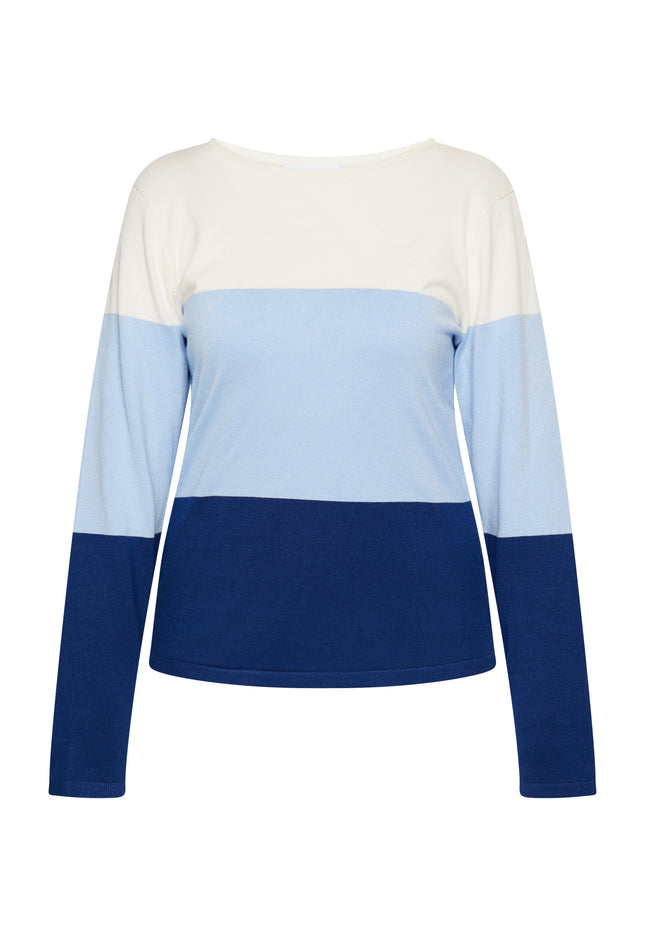 usha BLUE LABEL Women's Fine Knit Sweater With Block Stripe