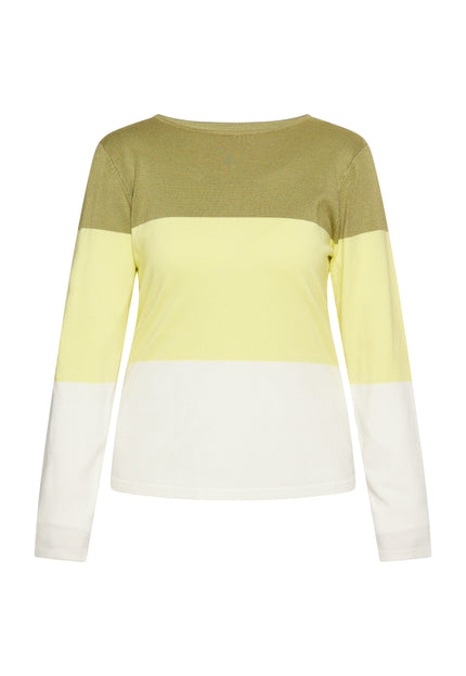 usha BLUE LABEL Women's Fine Knit Sweater With Block Stripe