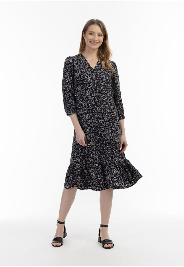 usha Women's Floral Print Midi Dress