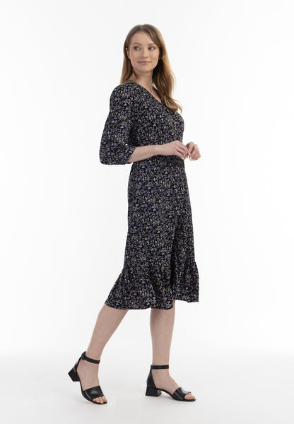 usha Damen Floral Print Midi Kleid