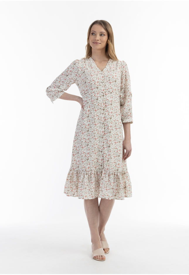 usha Women's Floral Print Midi Dress