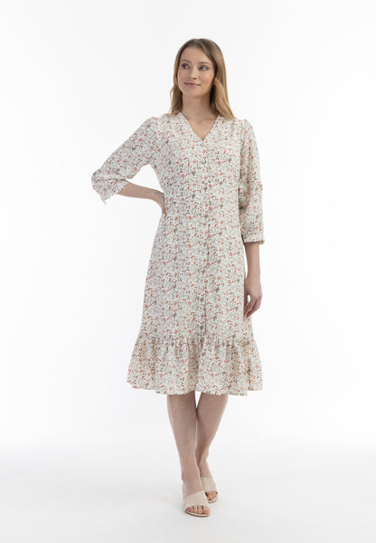 usha Damen Floral Print Midi Kleid