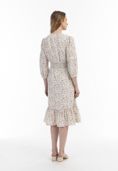 usha Damen Floral Print Midi Kleid