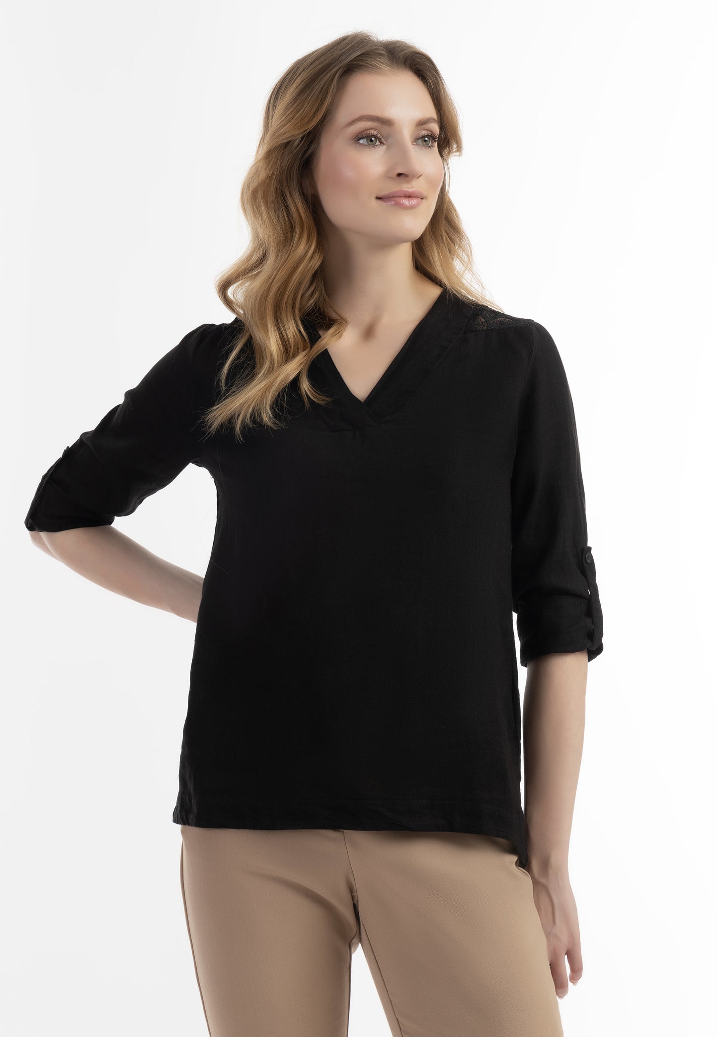 usha Damen Bluse mit Spitze