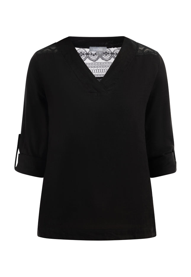 usha Damen Bluse mit Spitze