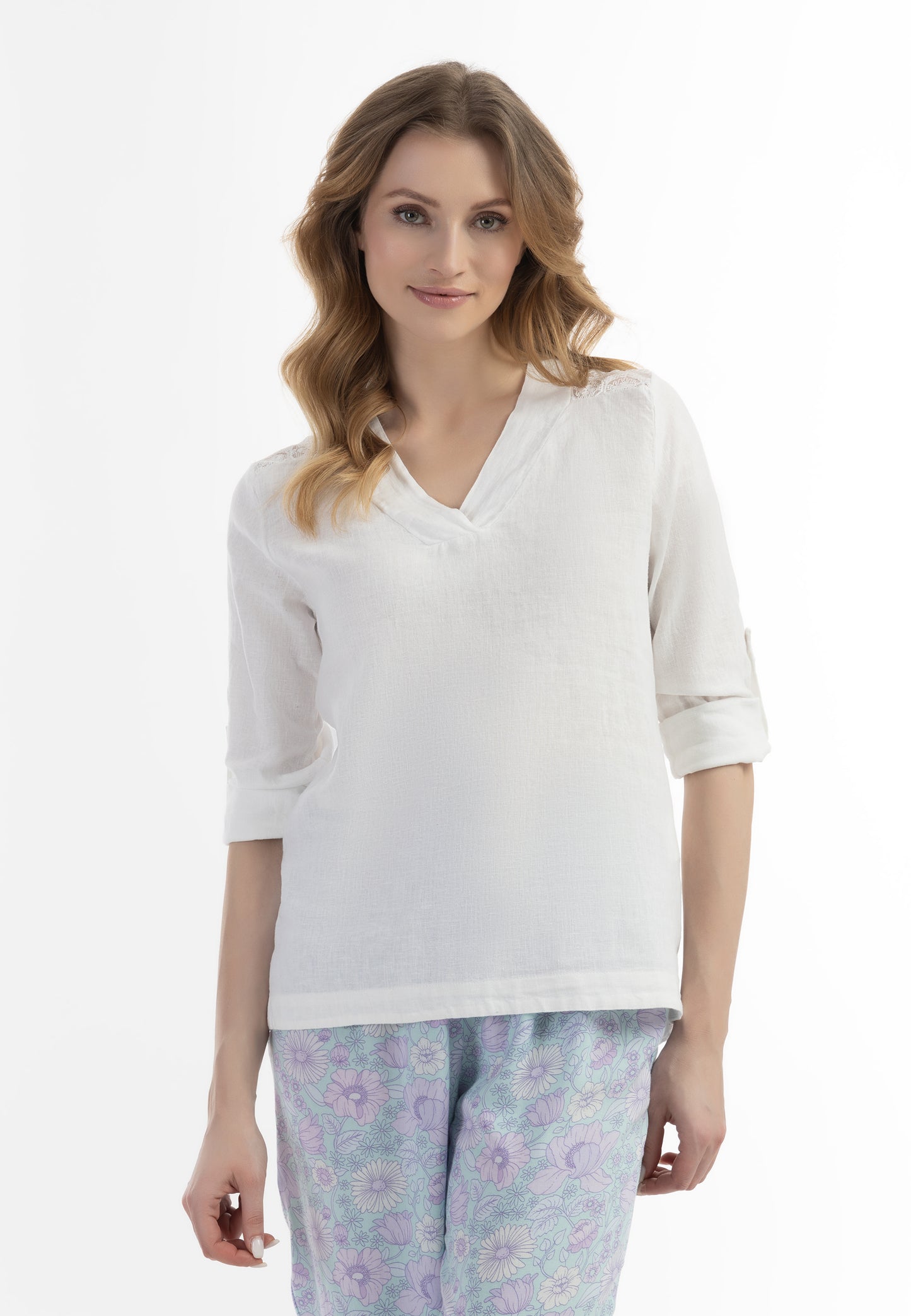 usha Damen Bluse mit Spitze