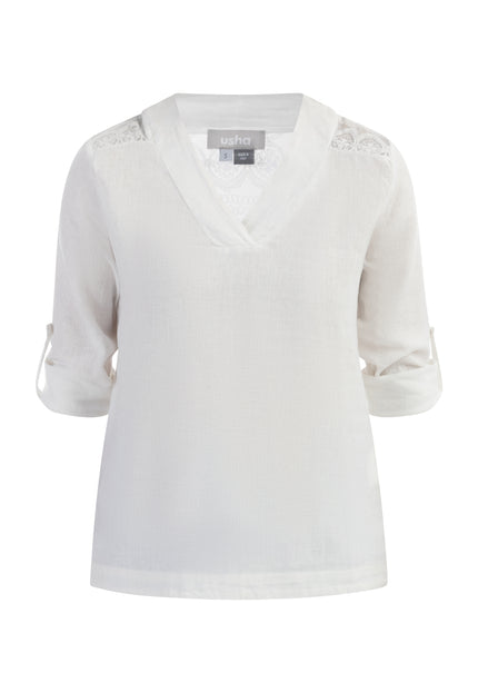 usha Damen Bluse mit Spitze