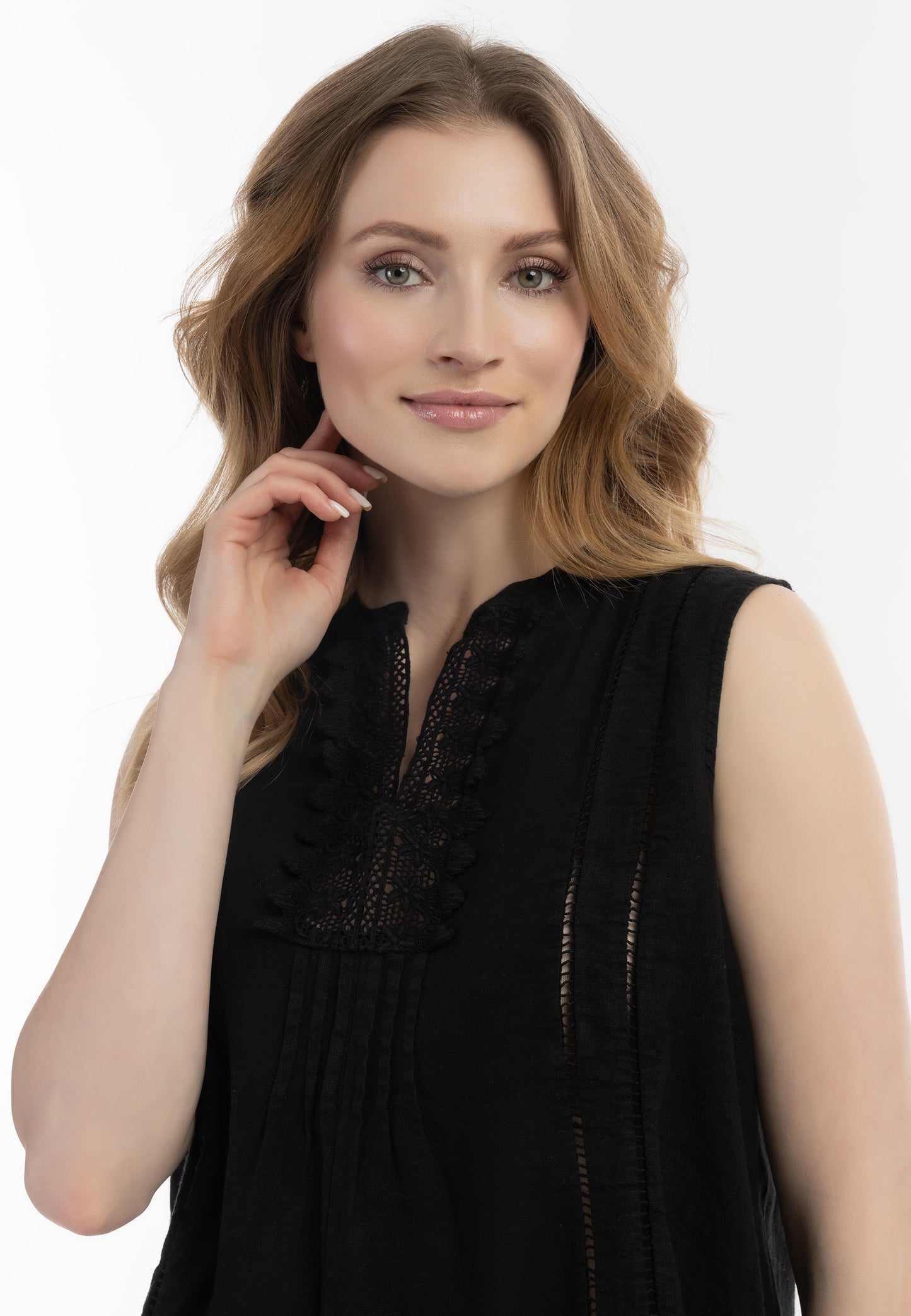 usha Damen Bluse mit Spitze
