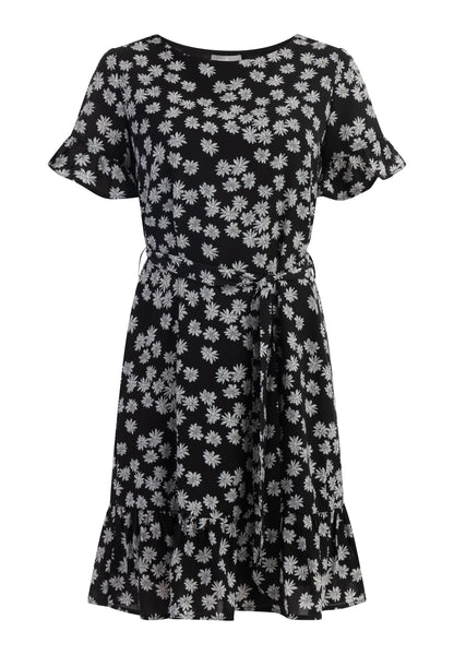 usha Damen Midi Kleid mit Rüschen
