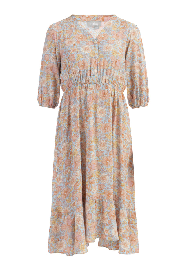 usha Damen Midi Kleid
