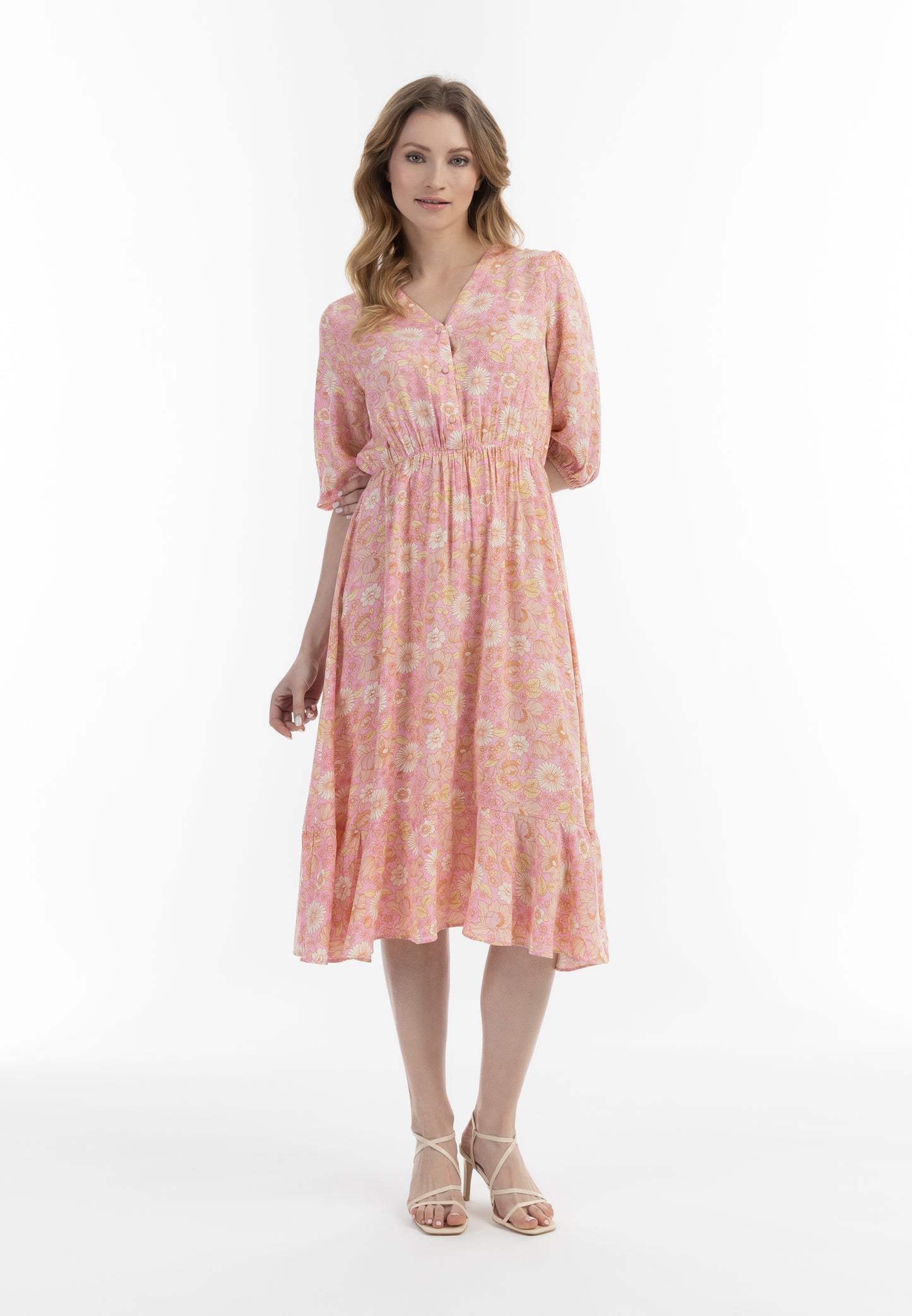 usha Damen Midi Kleid