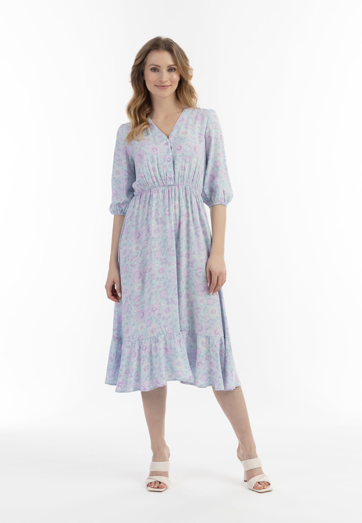 usha Damen Midi Kleid