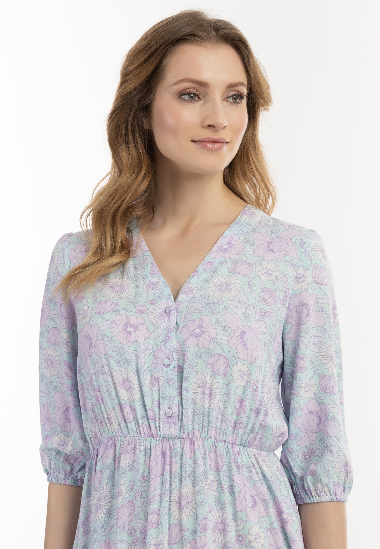 usha Damen Midi Kleid